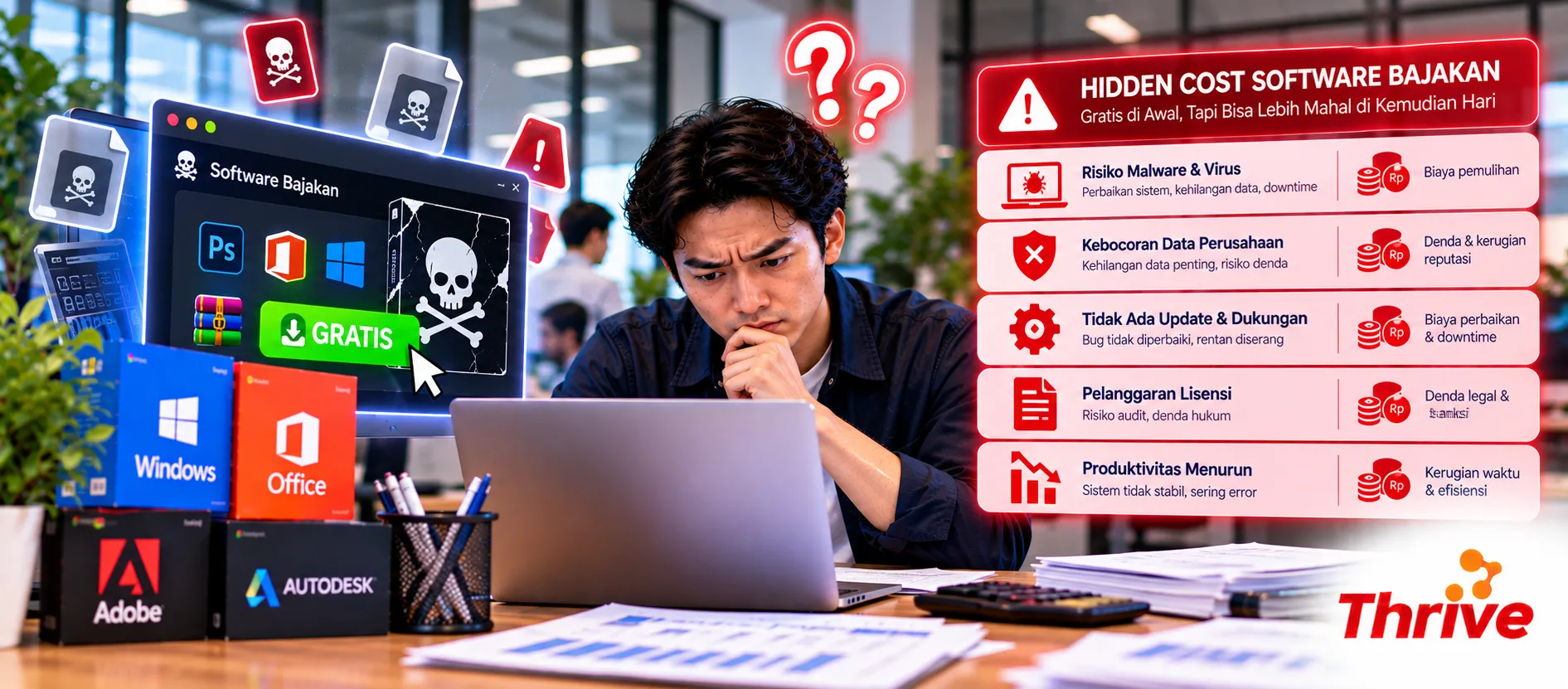 Software Bajakan Gratis, Benarkah Tidak Ada Biayanya? Hitung Hidden Cost untuk Bisnis