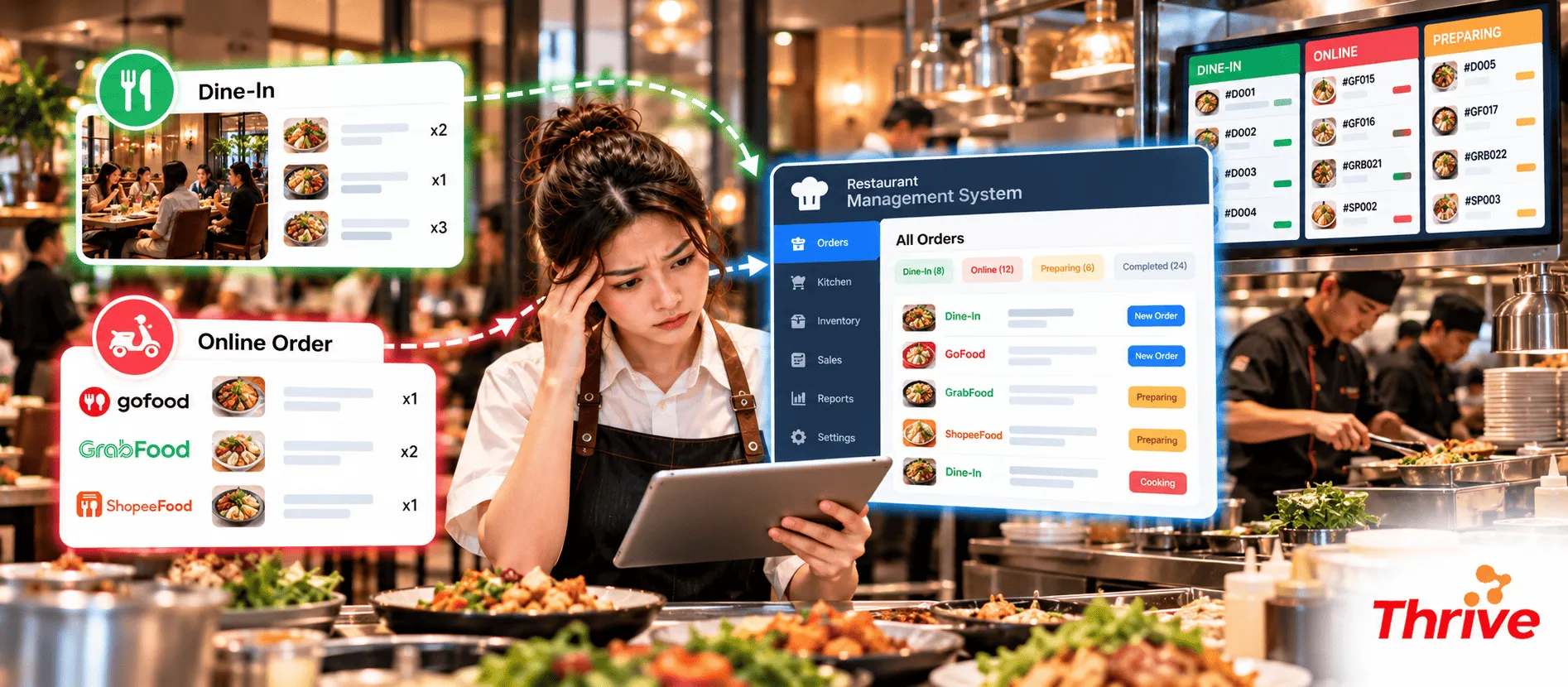 Pesanan Masuk Bersamaan dari Dine-In dan Online? Restaurant Management System Bisa Jadi Solusinya
