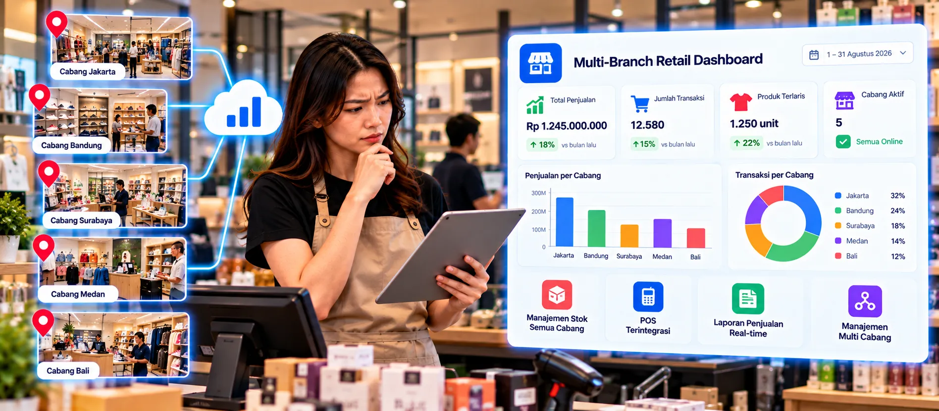 Punya Banyak Cabang Retail tapi Sulit Pantau Penjualan? Ini Jenis Software yang Dibutuhkan